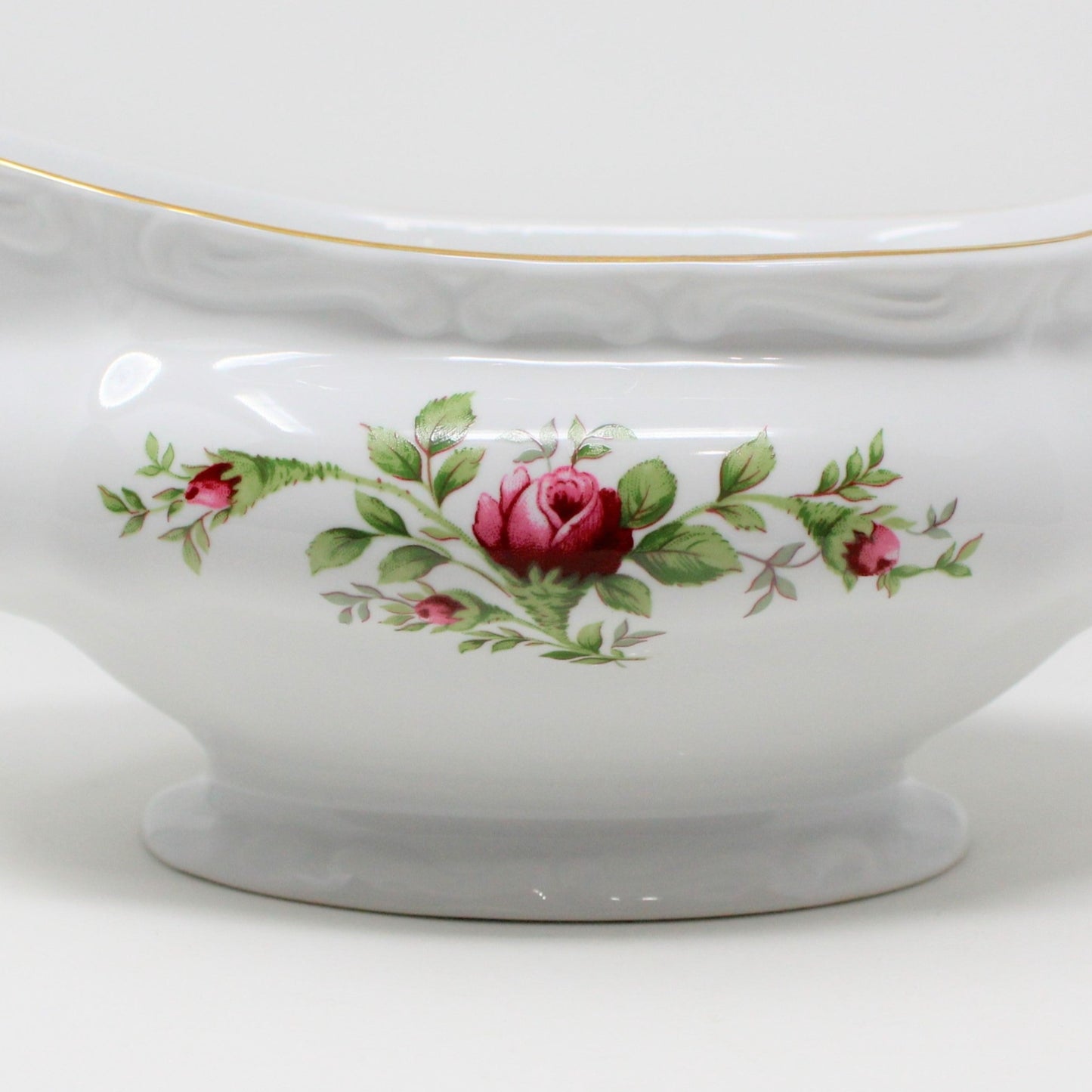 Gravy Boat / Saucière with Underplate, Johann Haviland, Moss Rose, Thailand, Vintage