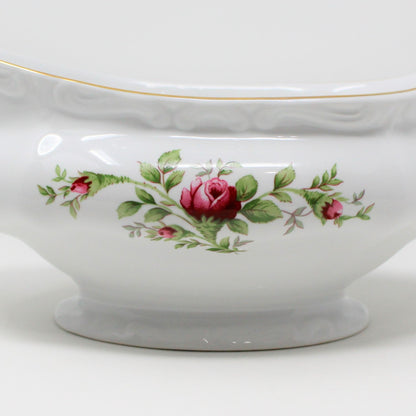 Gravy Boat / Saucière with Underplate, Johann Haviland, Moss Rose, Thailand, Vintage