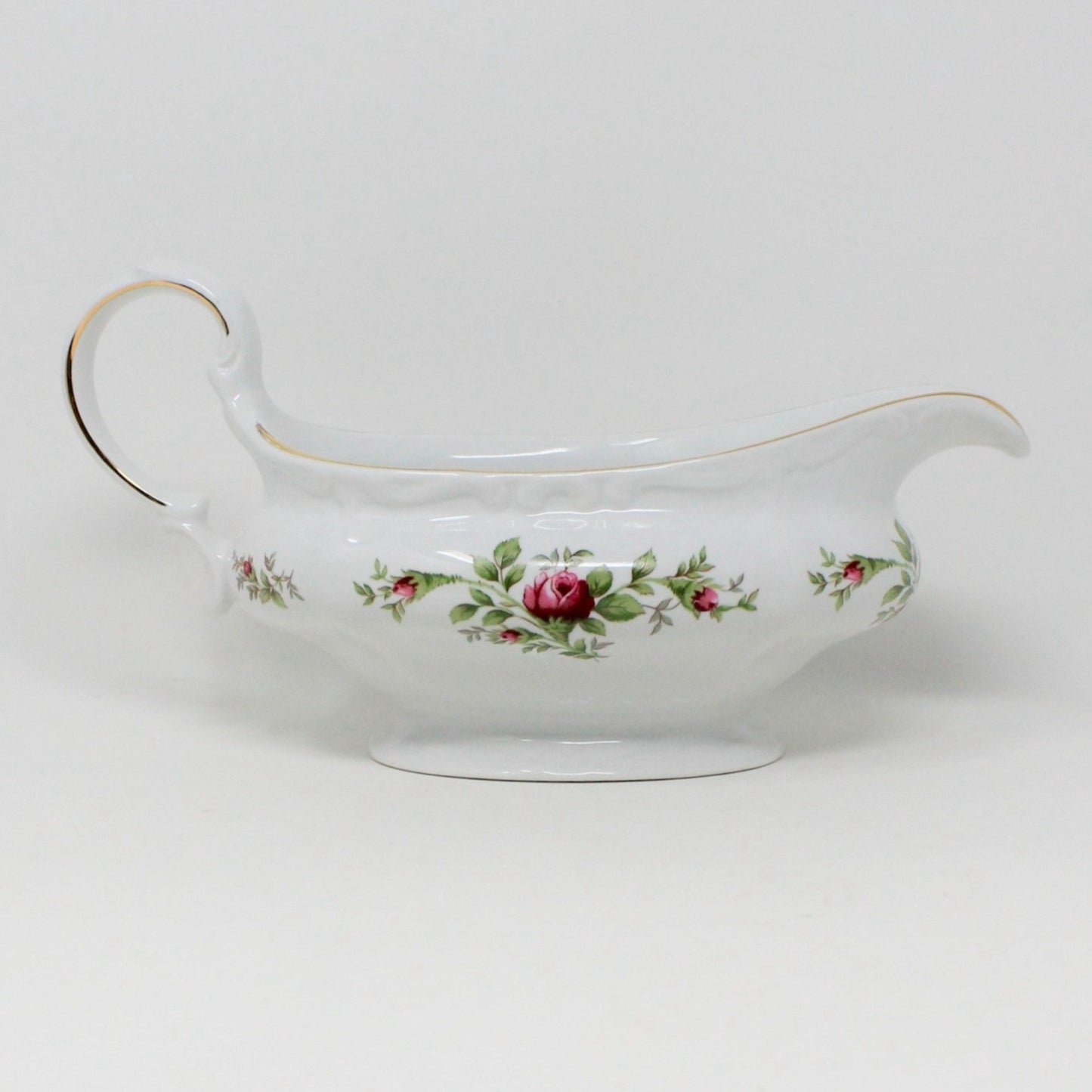Gravy Boat / Saucière with Underplate, Johann Haviland, Moss Rose, Thailand, Vintage