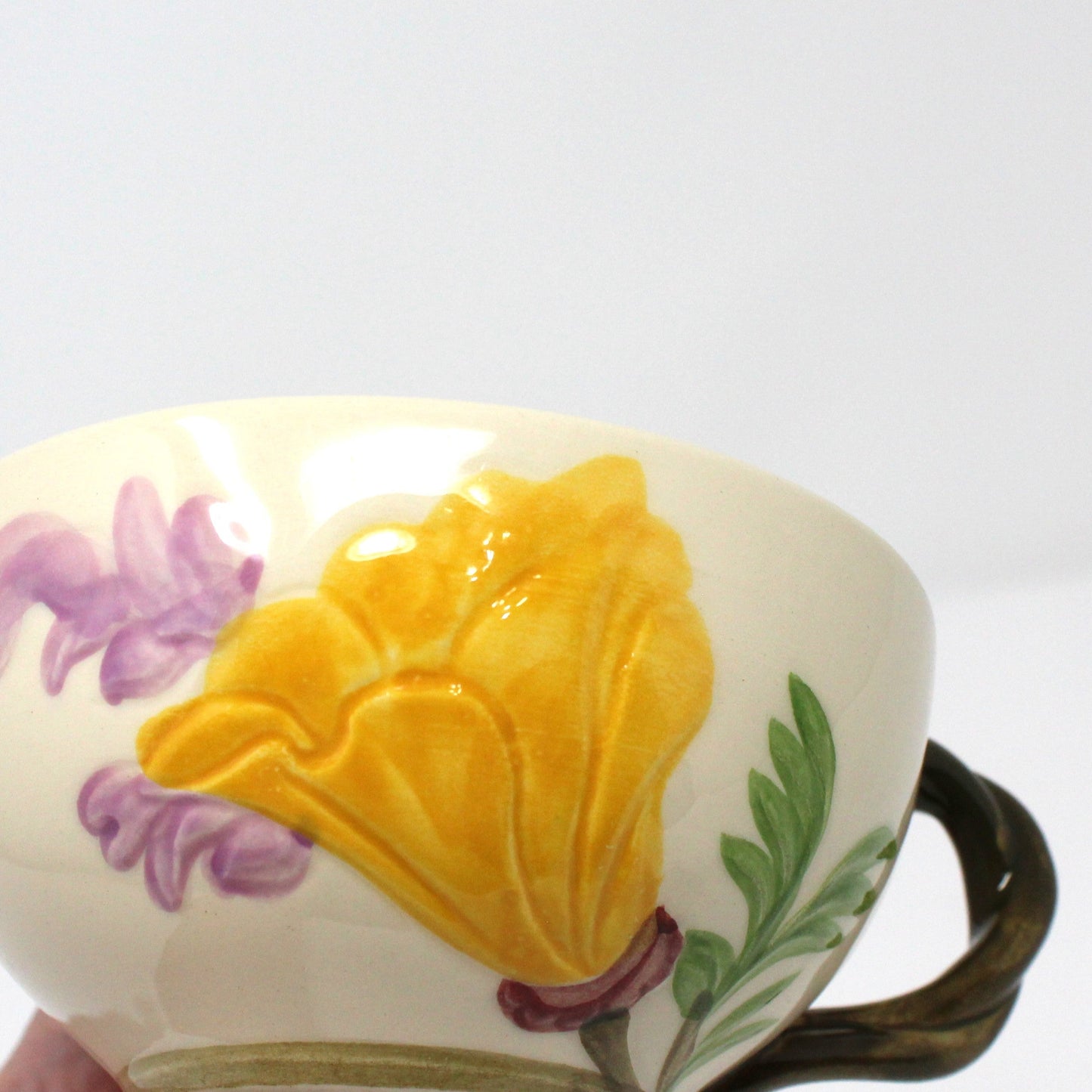 Teacup & Saucer, Franciscan, Poppy, Half Moon Mark, Vintage USA, 1950's