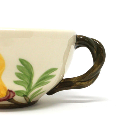 Teacup & Saucer, Franciscan, Poppy, Half Moon Mark, Vintage USA, 1950's