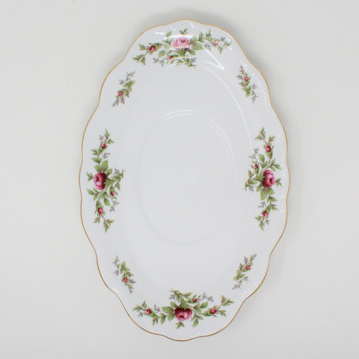 Gravy Boat / Saucière with Underplate, Johann Haviland, Moss Rose, Thailand, Vintage