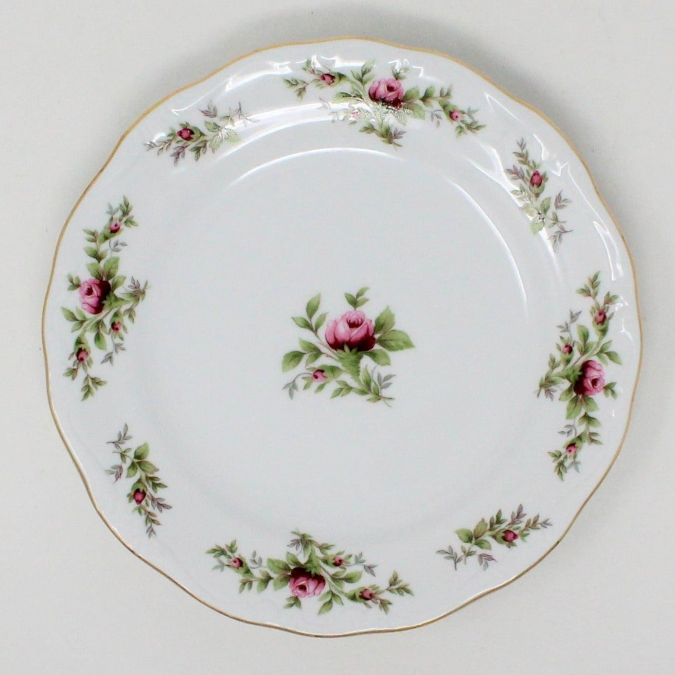 Bread & Butter Plates, Johann Haviland, Moss Rose, Thailand, Vintage