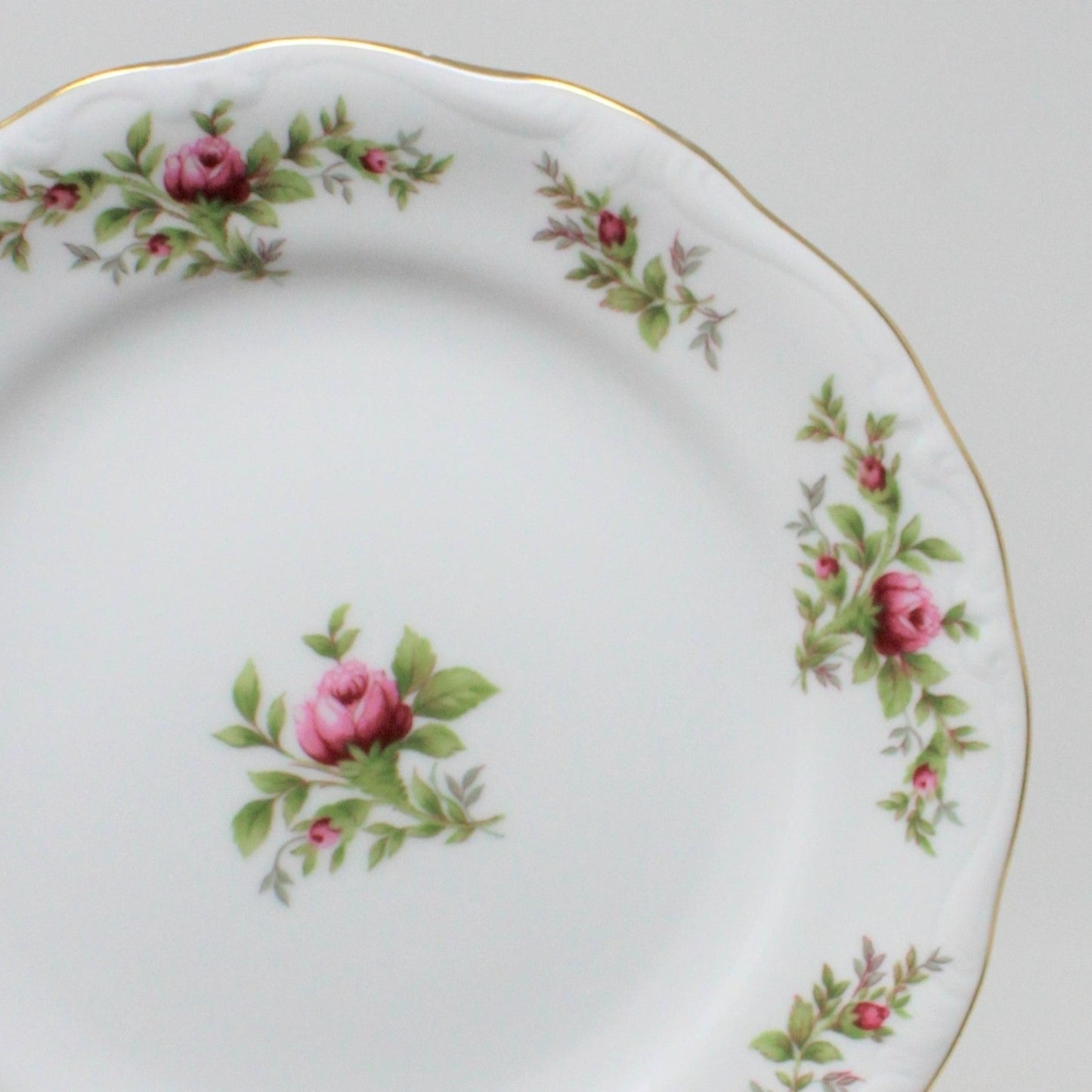 Bread & Butter Plates, Johann Haviland, Moss Rose, Thailand, Vintage