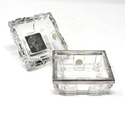 Trinket Box, Lenox, Lead Crystal Box, Silver & Pearl Accent, Vanity Ring Box, Germany, Vintage