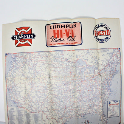 Road Map, Champlin Presto Gasoline, Rand McNally, Missouri, Vintage 1948