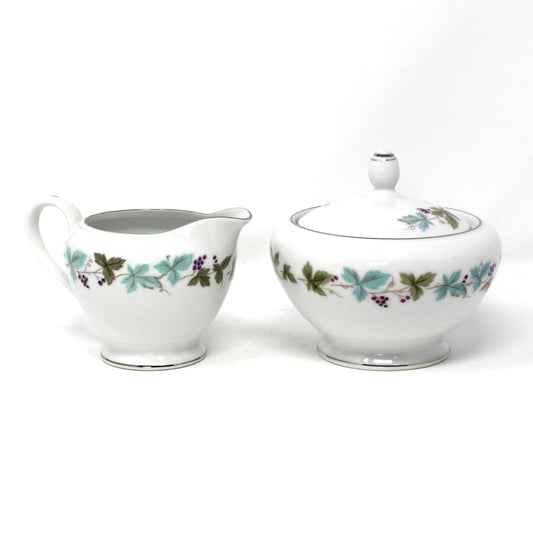 Creamer & Sugar with Lid, Fine China of Japan, Vintage 6701, Vintage