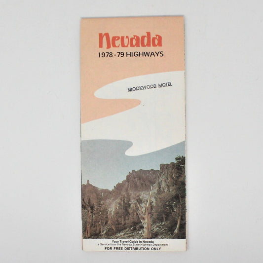 Road Map, Nevada Highways 1978-79, Bookwood Motel, Vintage