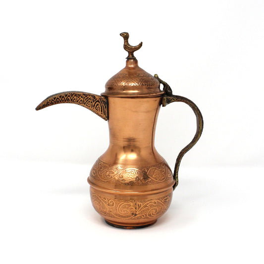 Coffee Pot, Copper and Brass Middle Eastern, Dallah, Arabic Coffee Pot, Vintage