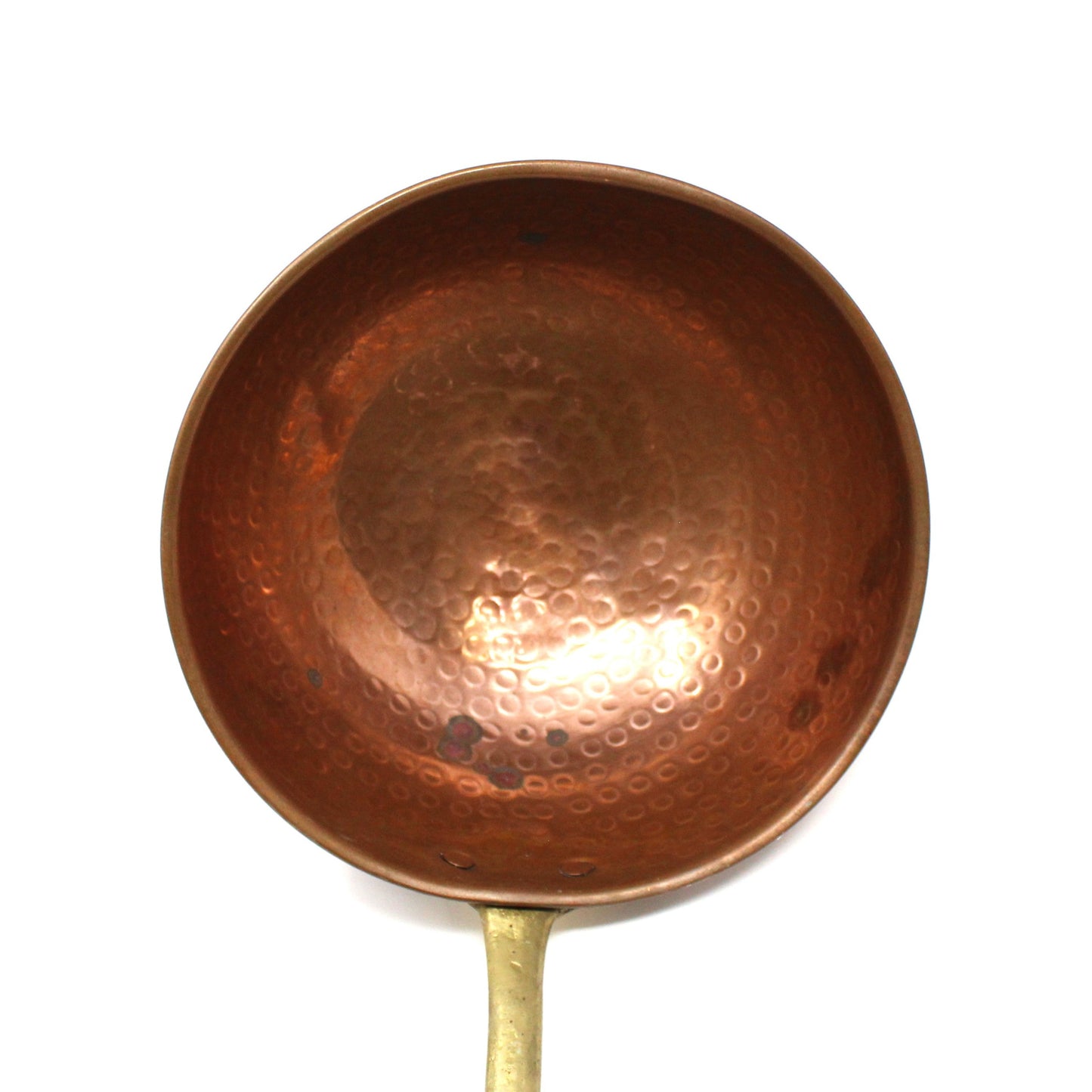 Ladle, Large Hammered Copper and Riveted Brass Handle, Vintage 19.5"