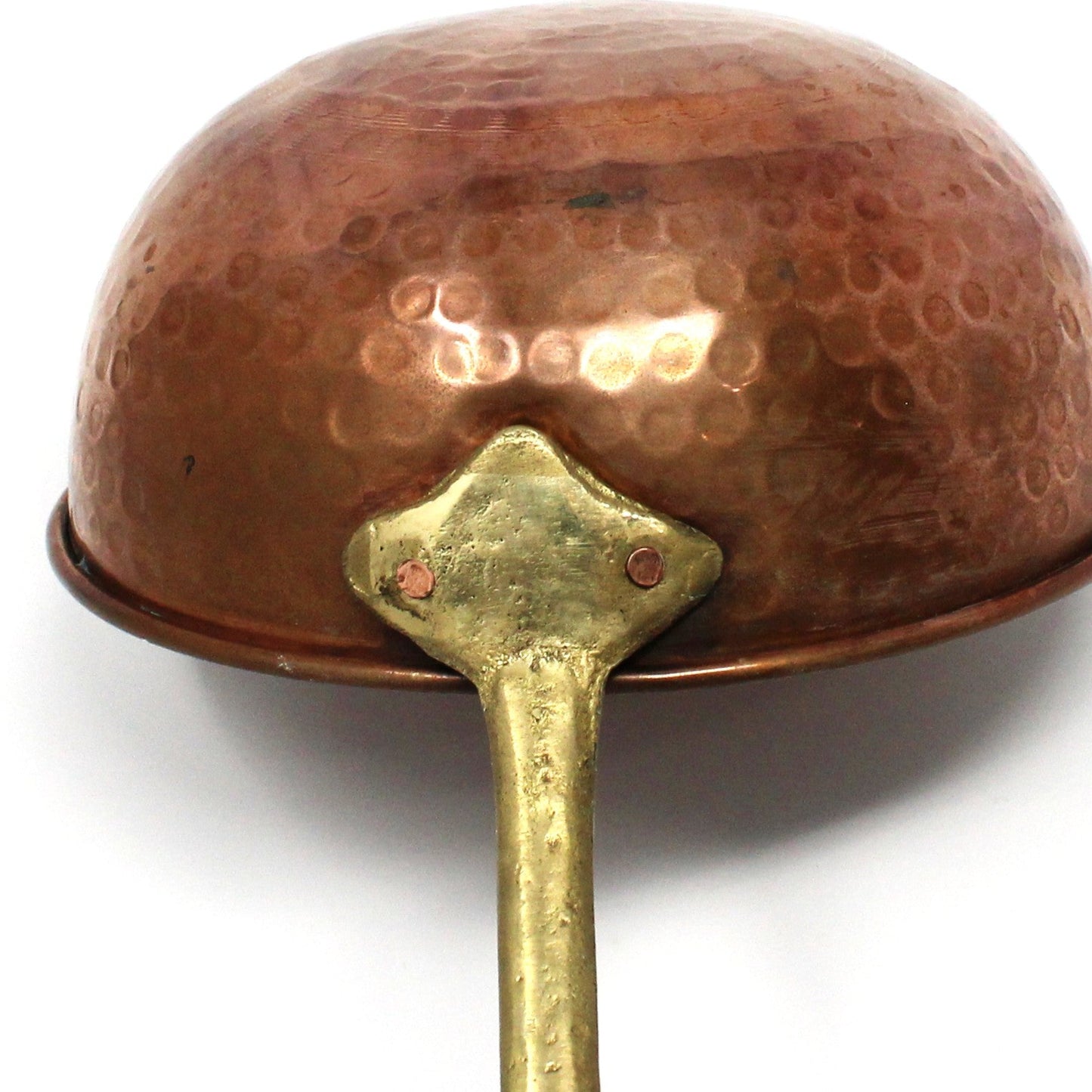 Ladle, Large Hammered Copper and Riveted Brass Handle, Vintage 19.5"