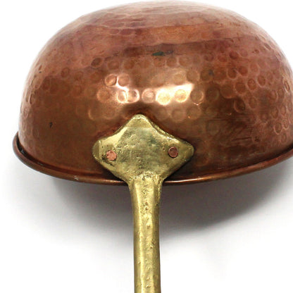 Ladle, Large Hammered Copper and Riveted Brass Handle, Vintage 19.5"