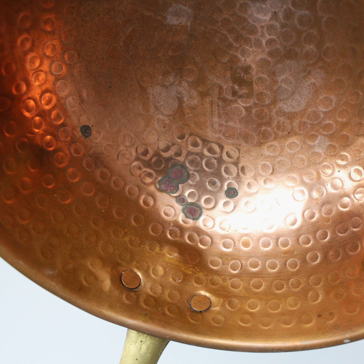 Ladle, Large Hammered Copper and Riveted Brass Handle, Vintage 19.5"