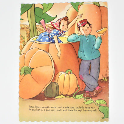 Children's Book, Linen Book, Whitman, Nursery Rhymes, Mary Alice Stoddard, Vintage 1942 RARE