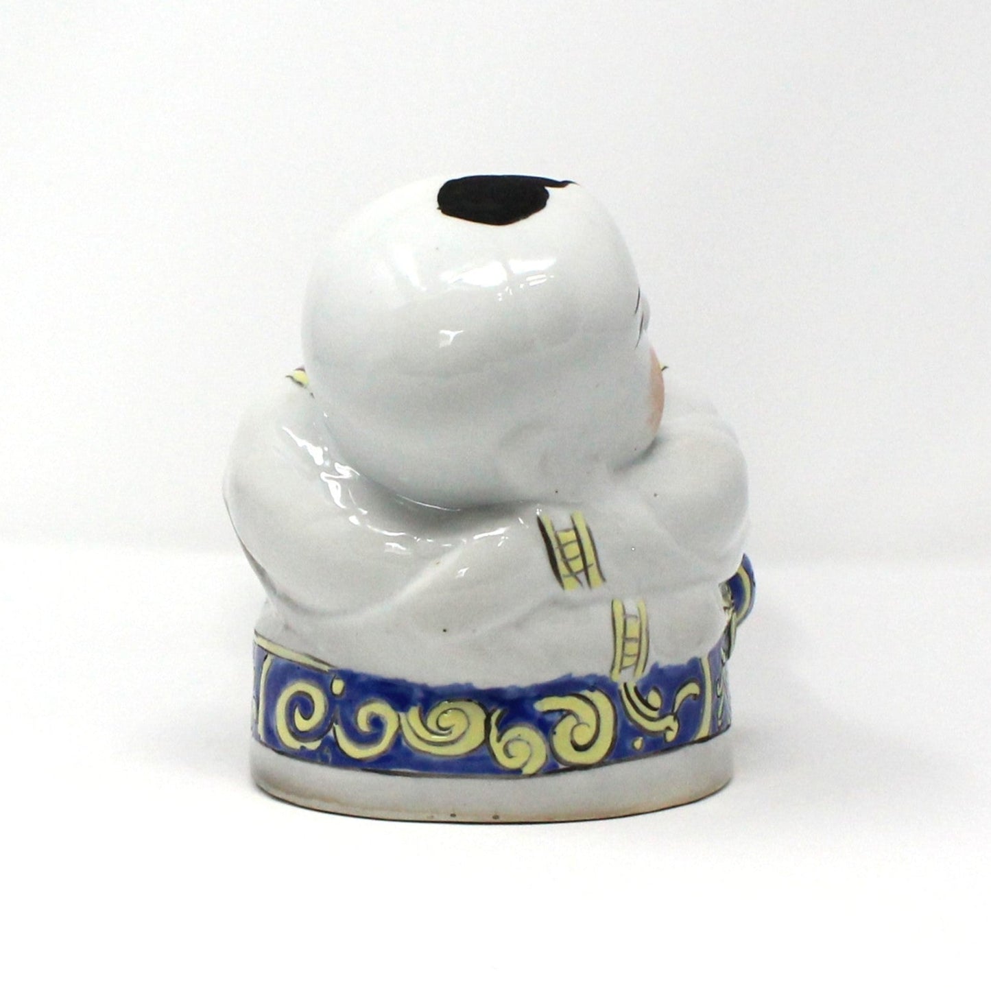 Figurine, Chinese Opium Pillow Headrest, Person Shaped Porcelain, Chinoiserie, Hand Painted, Vintage