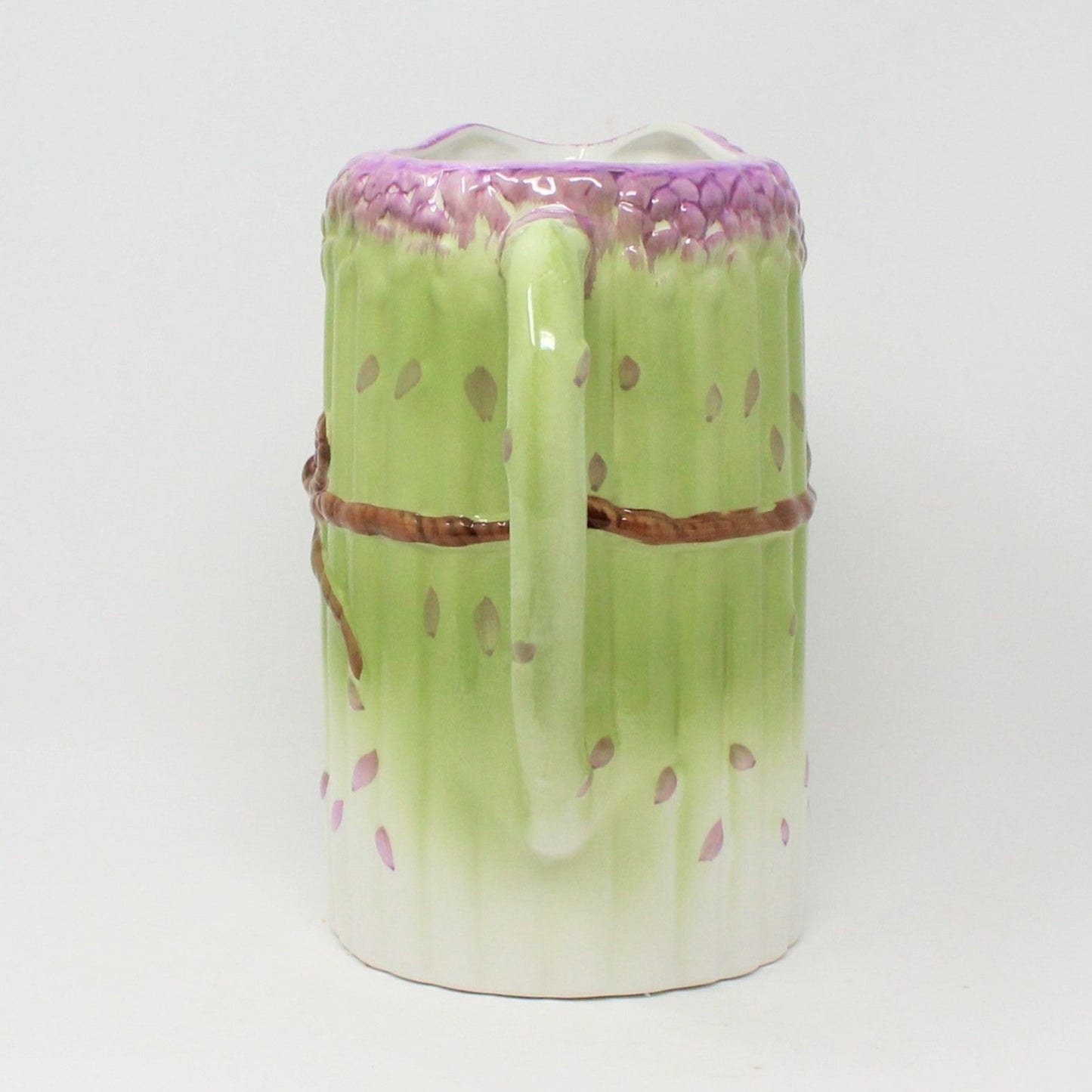 Pitcher, Albert Kessler & Co, Asparagus Hand Painted Pitcher Ceramic, Vintage