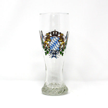 Beer / Pilsner Glass, Bavarian Lion Crest, Wittelsbach Dynasty, Swirled Base, Vintage