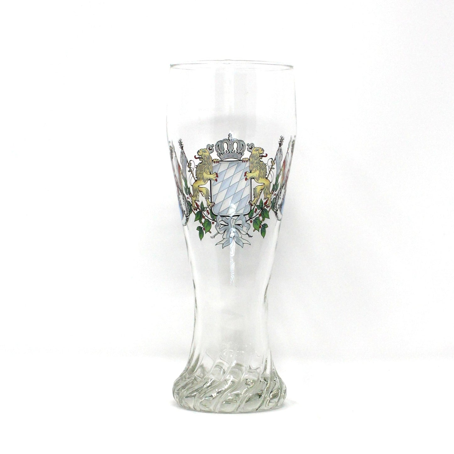 Beer / Pilsner Glass, Bavarian Lion Crest, Wittelsbach Dynasty, Swirled Base, Vintage