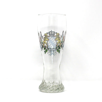Beer / Pilsner Glass, Bavarian Lion Crest, Wittelsbach Dynasty, Swirled Base, Vintage