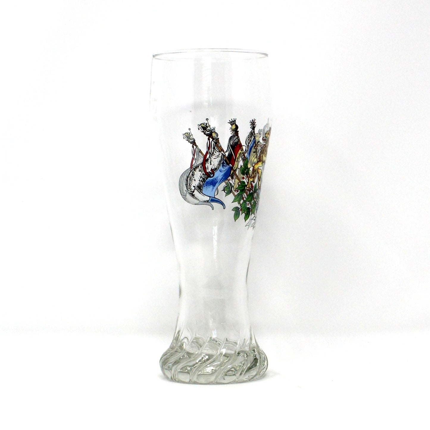 Beer / Pilsner Glass, Bavarian Lion Crest, Wittelsbach Dynasty, Swirled Base, Vintage