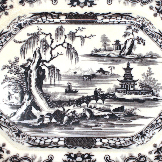 Serving Platter, Mellor, Venables & Co, M.V. & Co, Beauties of China Pattern, England, RARE Antique