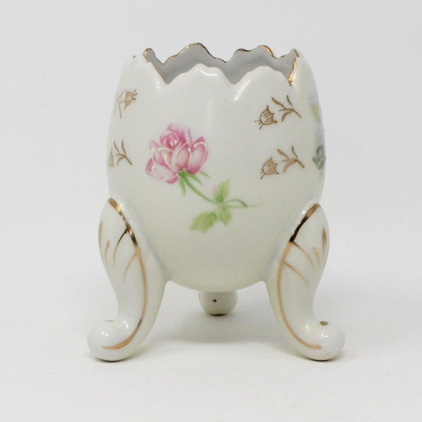 Vase, Inarco, Footed Egg, Roses, Vintage 1962