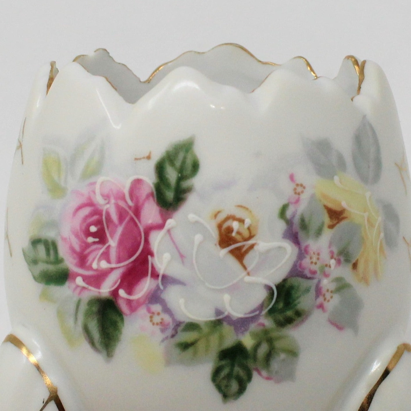 Vase, Inarco, Footed Egg, Roses, Vintage 1962