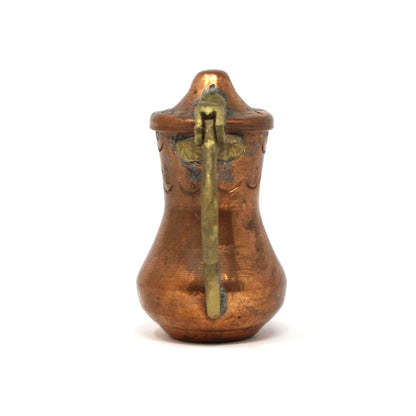 Coffee Pot, Middle Eastern Dallah, Copper and Brass, Arabic Coffee Pot, Vintage 2.5"