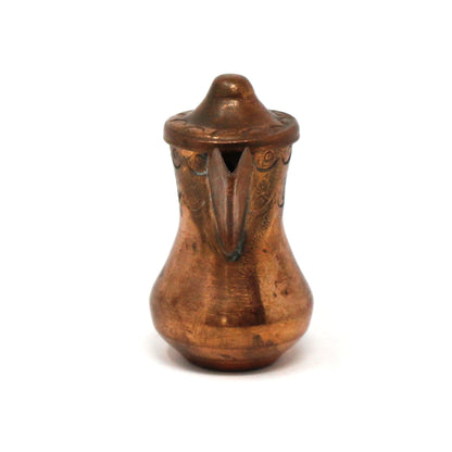 Coffee Pot, Middle Eastern Dallah, Copper and Brass, Arabic Coffee Pot, Vintage 2.5"