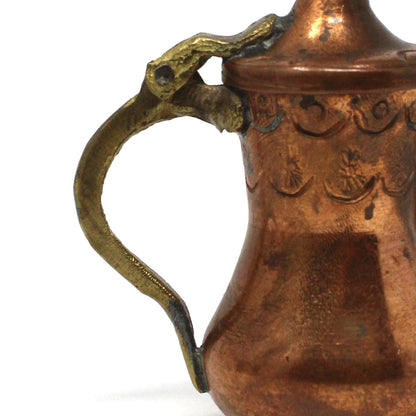 Coffee Pot, Middle Eastern Dallah, Copper and Brass, Arabic Coffee Pot, Vintage 2.5"