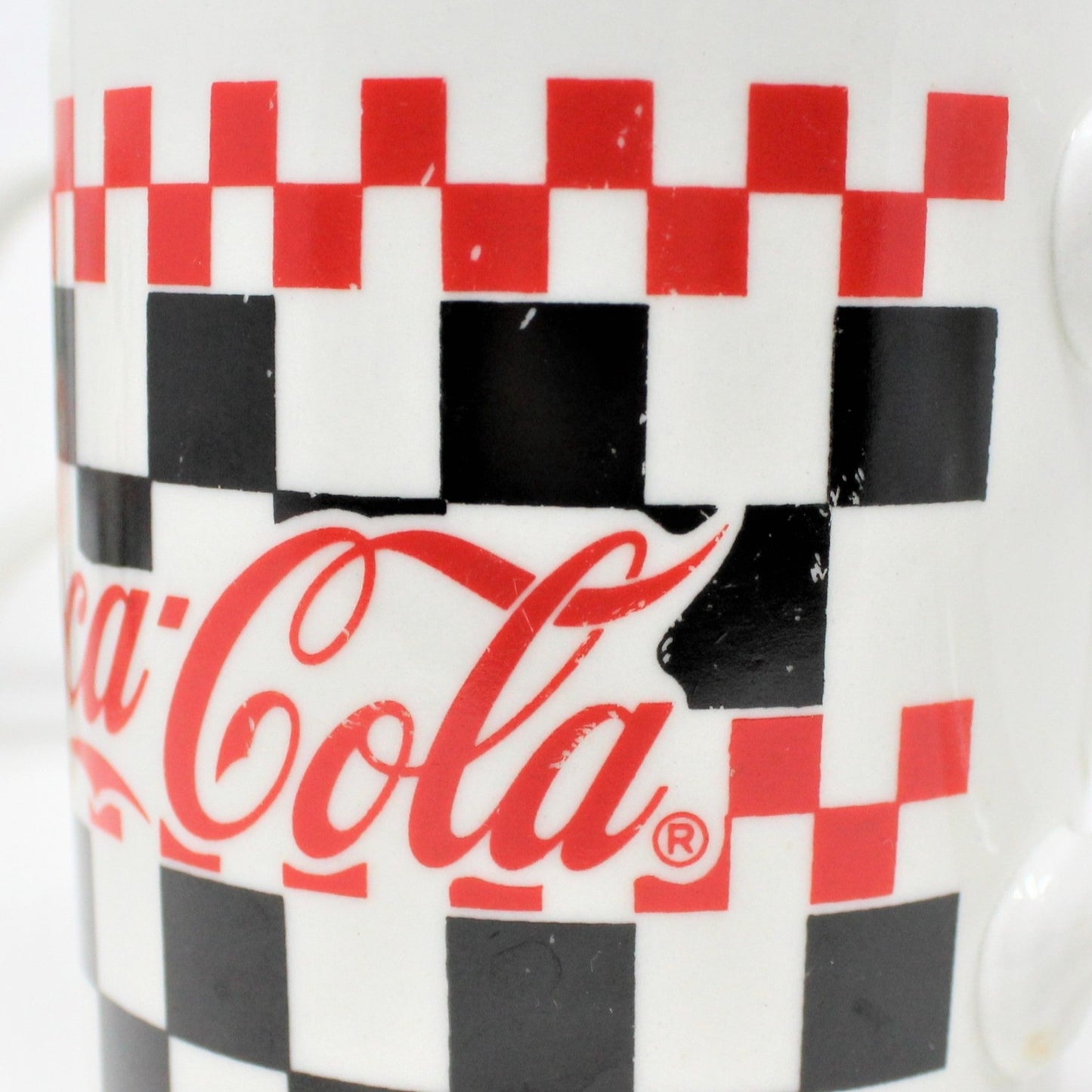 Mugs, Gibson, Coca Cola, Racing Checkers Black/Red, Set of 4