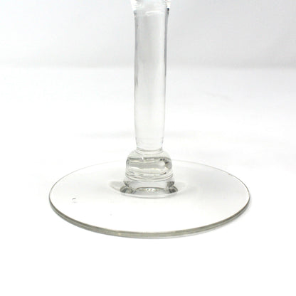 Champagne / Tall Sherbet, Cut / Etched Rose and Leaves, Blown Glass, Set of 5, Vintage