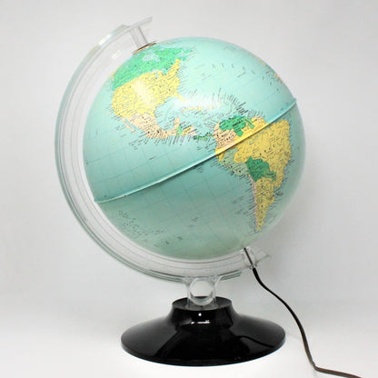 World Globe, Illuminated Desktop Globe, Physical/Political by Nova Rico, Italy, Vintage