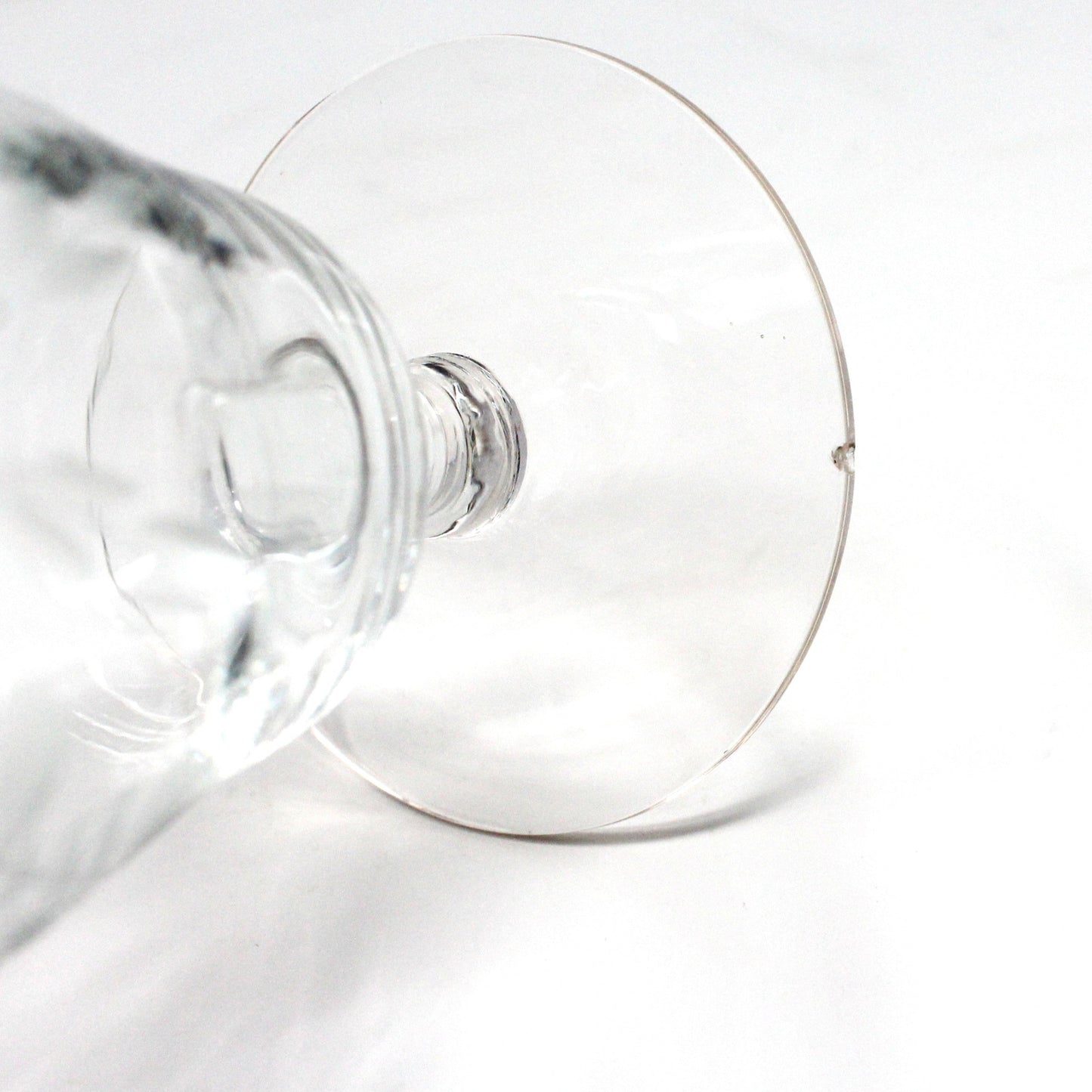 Glasses, Cocktail / Wine / Juice Glasses, Footed, Cut / Etched Crystal Florals, Optic Glass, Set of 4,  Vintage