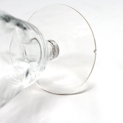 Glasses, Cocktail / Wine / Juice Glasses, Footed, Cut / Etched Crystal Florals, Optic Glass, Set of 4,  Vintage