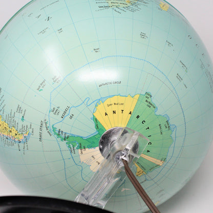World Globe, Illuminated Desktop Globe, Physical/Political by Nova Rico, Italy, Vintage