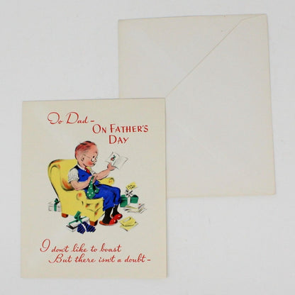 Greeting Card / Father's Day, Volland, Original Vintage, Unused, with Envelope, 1940's