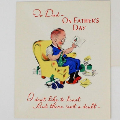 Greeting Card / Father's Day, Volland, Original Vintage, Unused, with Envelope, 1940's