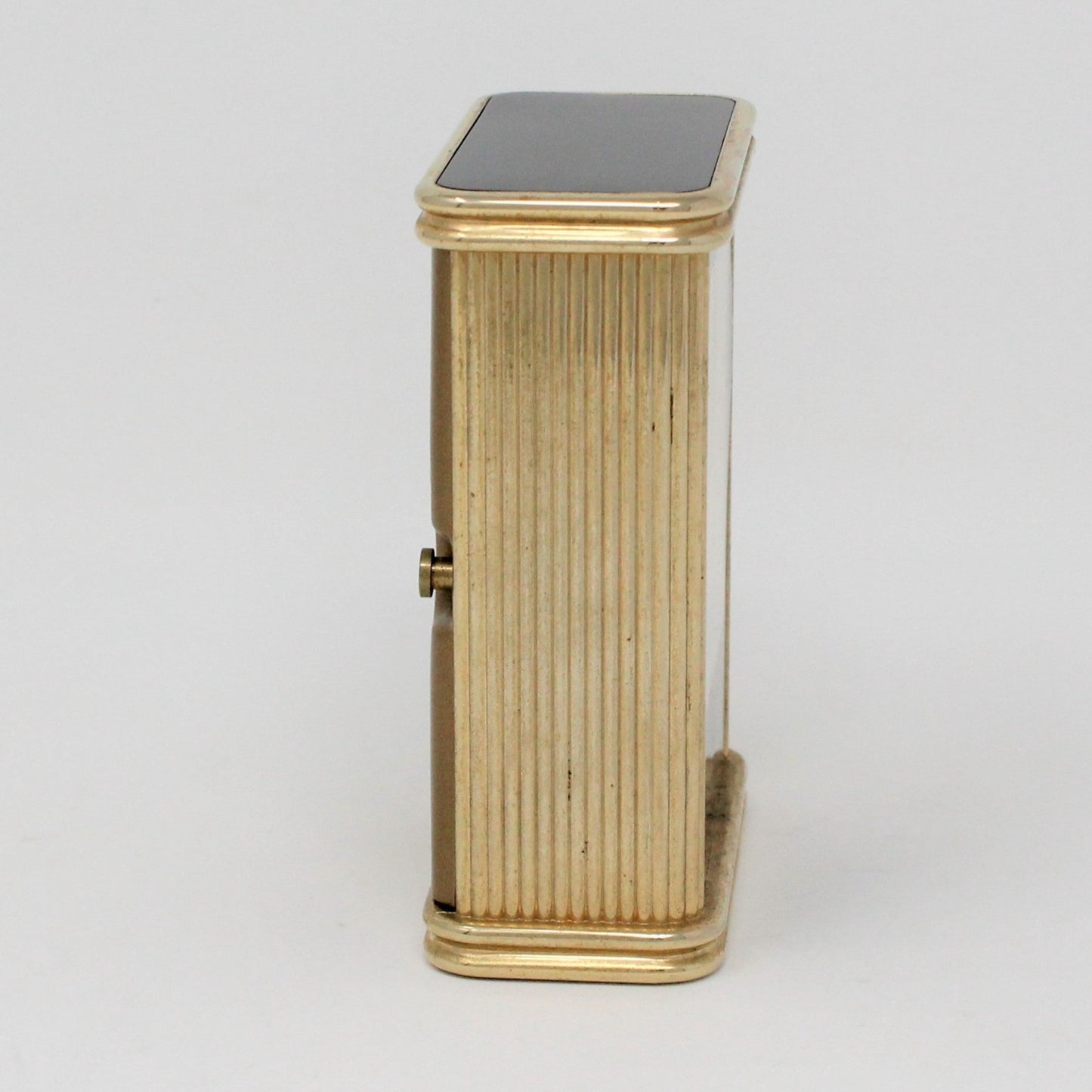 Clock, Linden, Travel Alarm, Quartz, Brass/ Black Trim, Vintage, SOLD