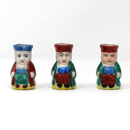 Pitchers / Jugs, Miniature Toby Jugs, Hand Painted, Set of 3, Occupied Japan, Vintage 2"