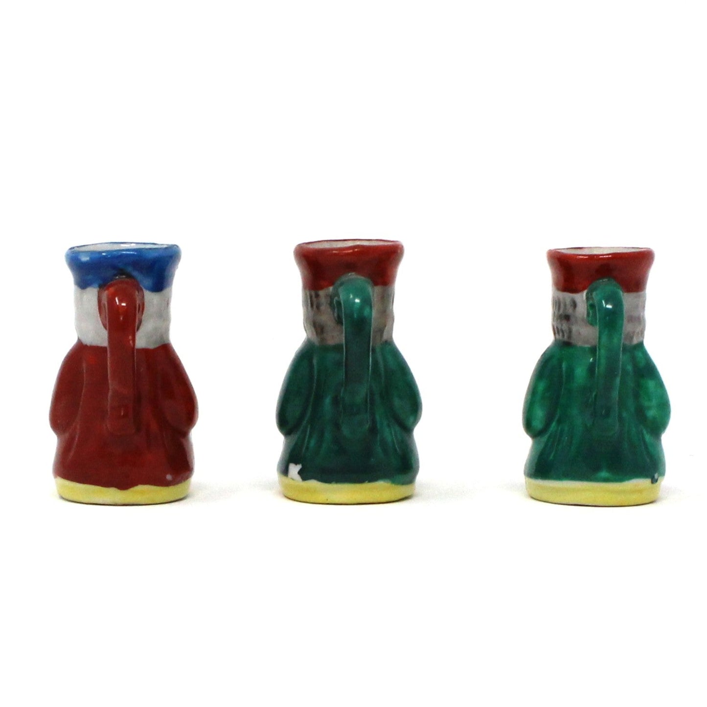 Pitchers / Jugs, Miniature Toby Jugs, Hand Painted, Set of 3, Occupied Japan, Vintage 2"