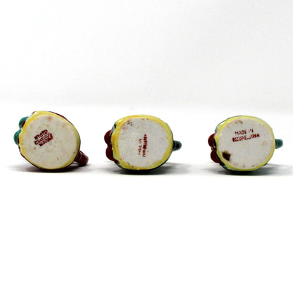 Pitchers / Jugs, Miniature Toby Jugs, Hand Painted, Set of 3, Occupied Japan, Vintage 2"