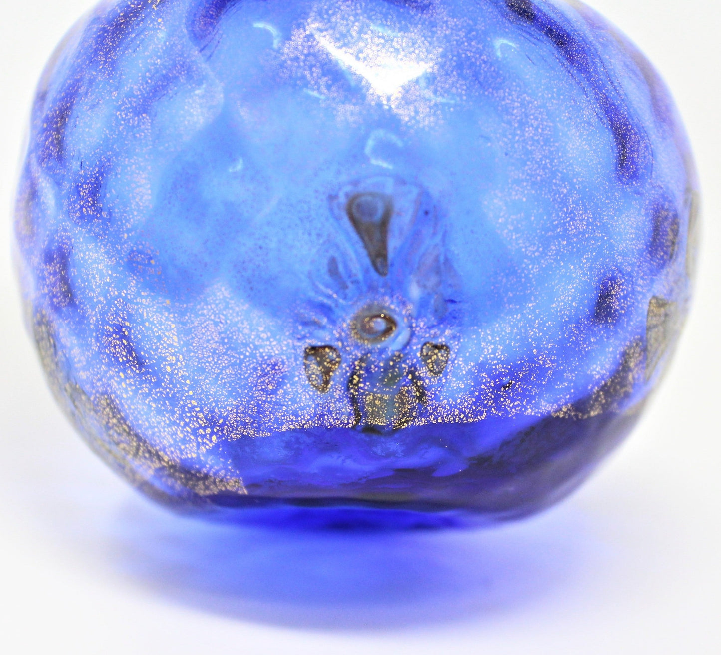 Bud Vase, Murano, Hand Blown, Cobalt Blue with Gold Leaf & Embossing, RARE, Vintage