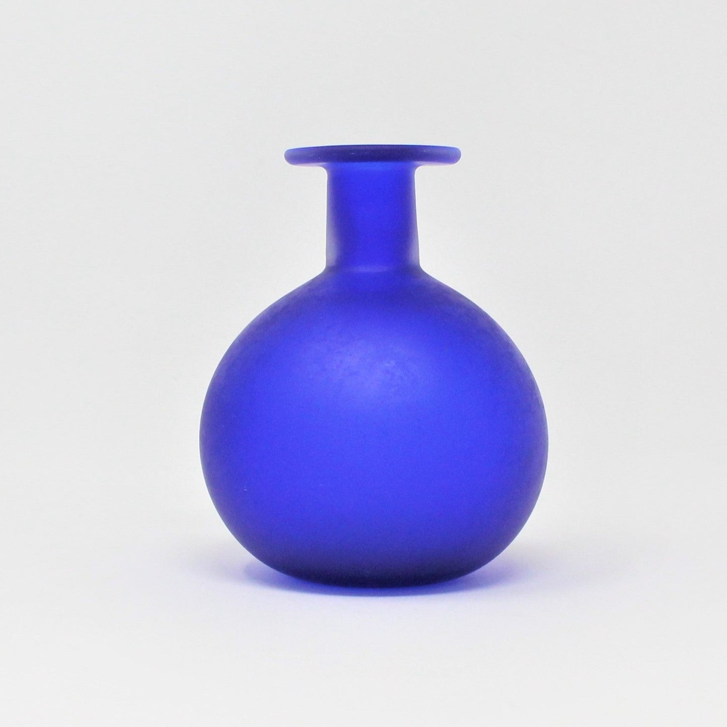 Bud Vase, Murano, Hand Blown Glass, Matt Indigo  Blue, Vintage