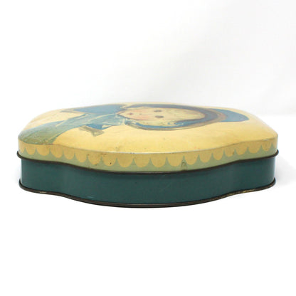 Tins, Gift Tin / Cookie Tin, Girl in Blue Hat, Cote D'Or Le Bon Chocolat Belgium, Vintage