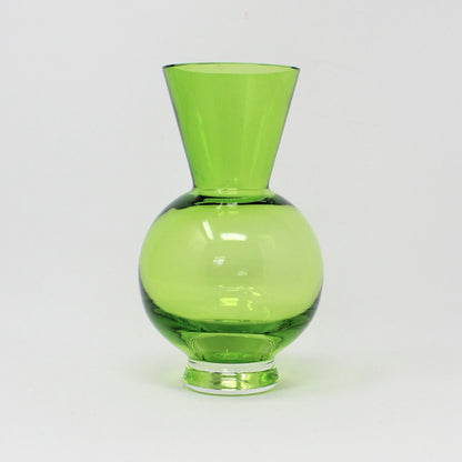 Vase, Dartington Fine Crystal, Hand Blown Urn Vase, Green Glass, Vintage, SOLD