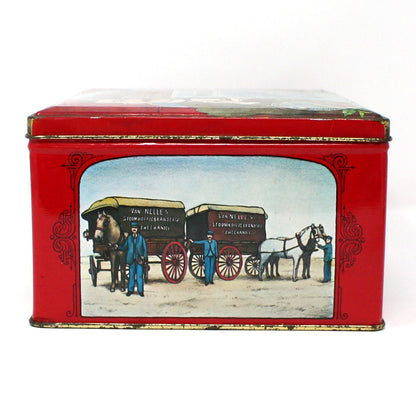Tins, Coffee / Tea Storage Box, Van Nelle's Koffie Thee, Old World Dutch Images, Empty, Vintage