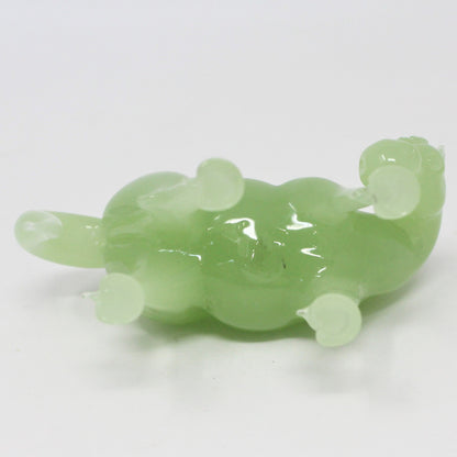 Sculpture: Jade Asian Horse Statue, Carved Green Jade on Wood Stand, China, Vintage 1960s - SOLD