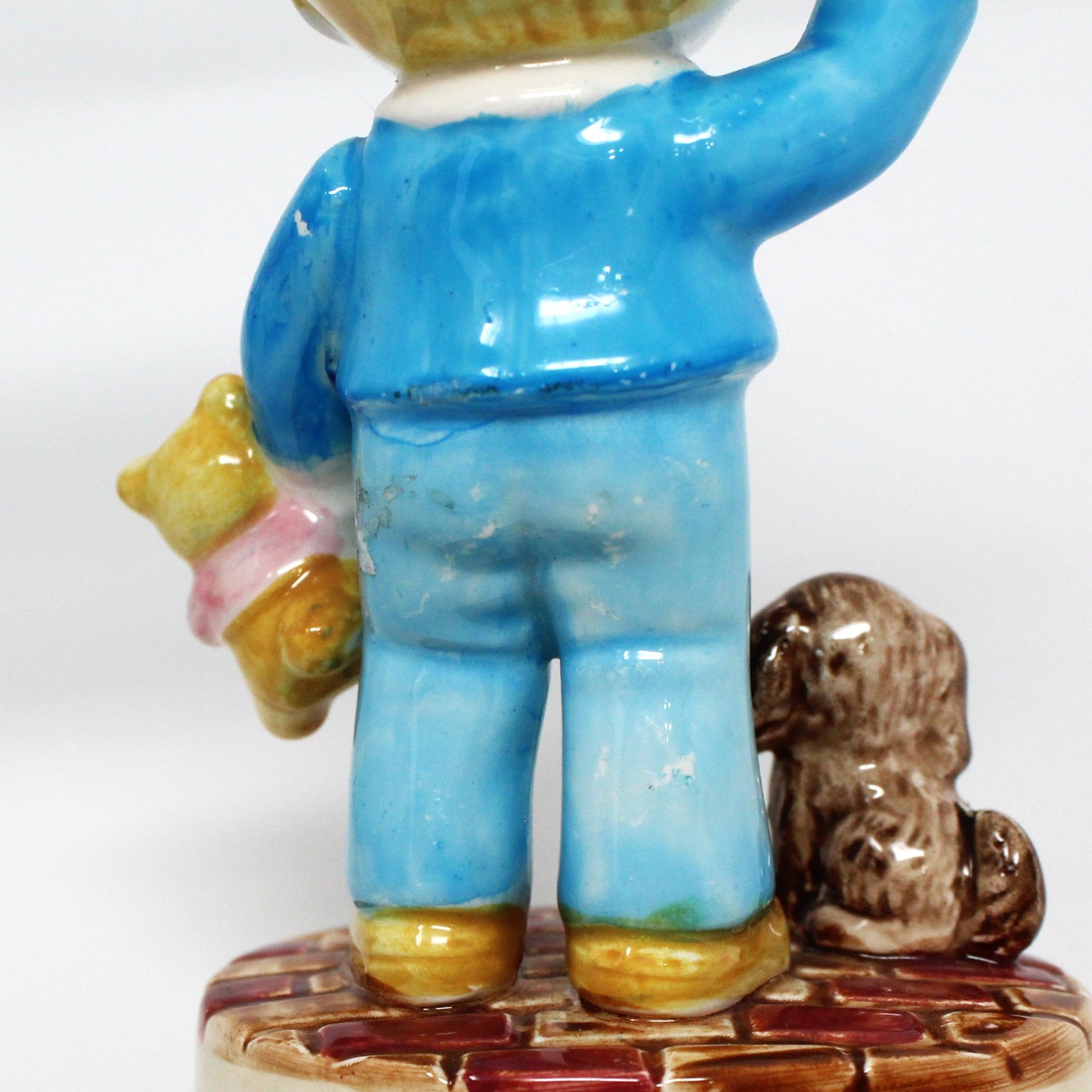 Figurines, Joan Walsh Anglund, Boy and Girl, 1981, Set of 2, Flower Girl, Teddy Bear Boy, Vintage