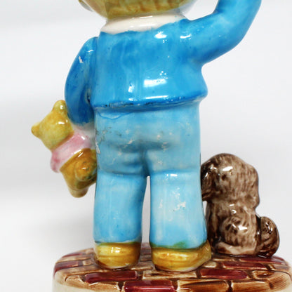 Figurines, Joan Walsh Anglund, Boy and Girl, 1981, Set of 2, Flower Girl, Teddy Bear Boy, Vintage